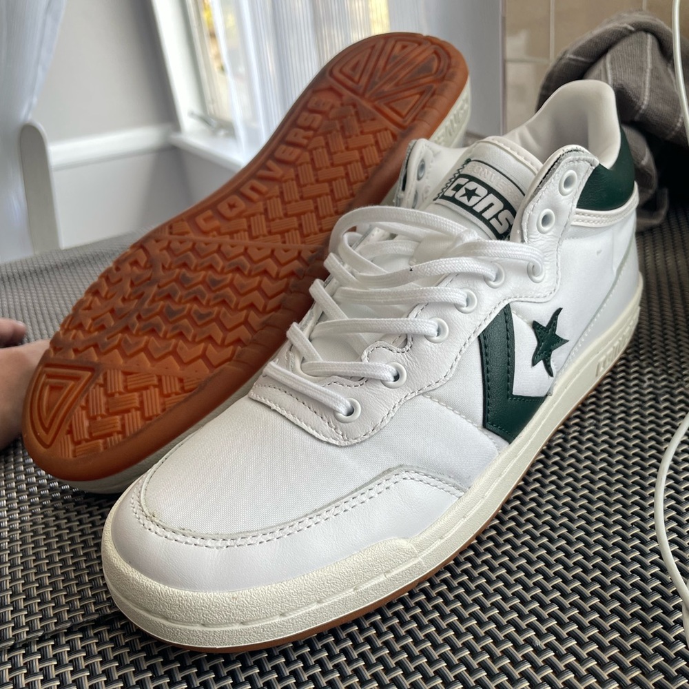 Converse Fastbreak Leather Pro White and Green Sneakers